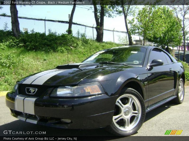 Black / Medium Parchment 2002 Ford Mustang GT Coupe