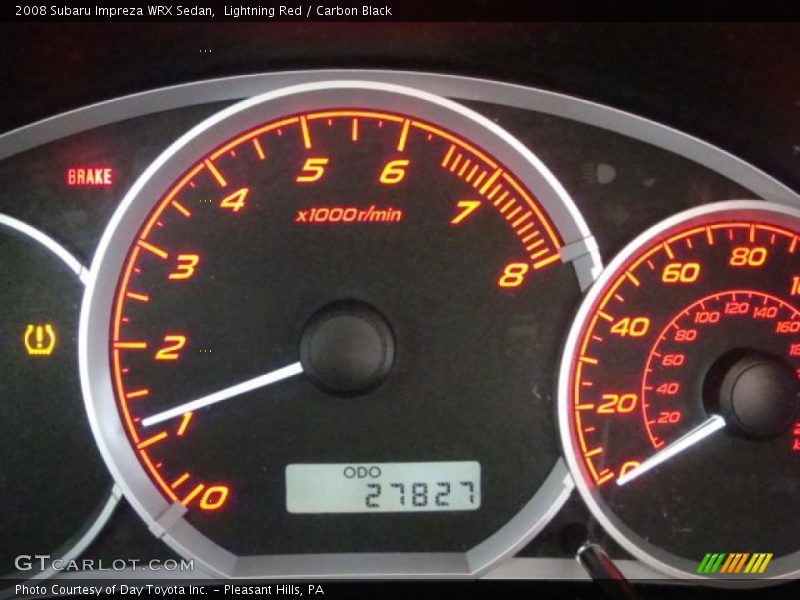 Lightning Red / Carbon Black 2008 Subaru Impreza WRX Sedan