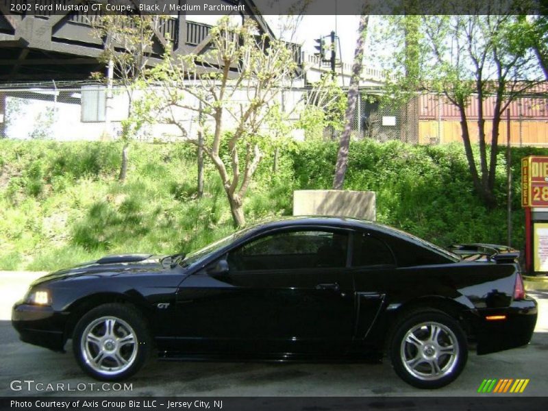 Black / Medium Parchment 2002 Ford Mustang GT Coupe