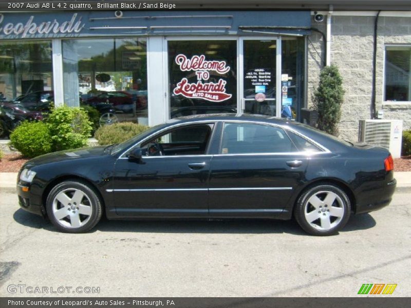Brilliant Black / Sand Beige 2007 Audi A8 L 4.2 quattro
