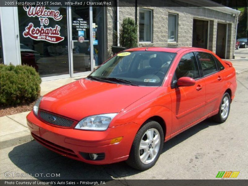 Infra-Red / Charcoal/Red 2005 Ford Focus ZX4 ST Sedan