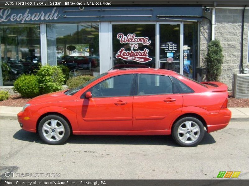 Infra-Red / Charcoal/Red 2005 Ford Focus ZX4 ST Sedan