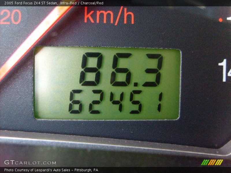 Infra-Red / Charcoal/Red 2005 Ford Focus ZX4 ST Sedan
