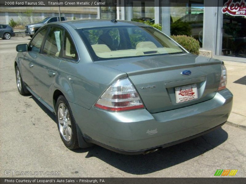Titanium Green Metallic / Camel 2008 Ford Taurus SEL