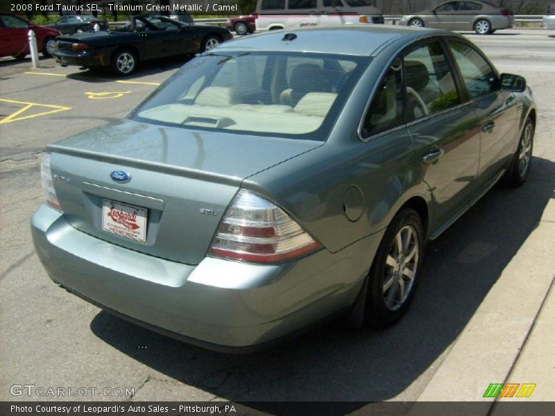 Titanium Green Metallic / Camel 2008 Ford Taurus SEL