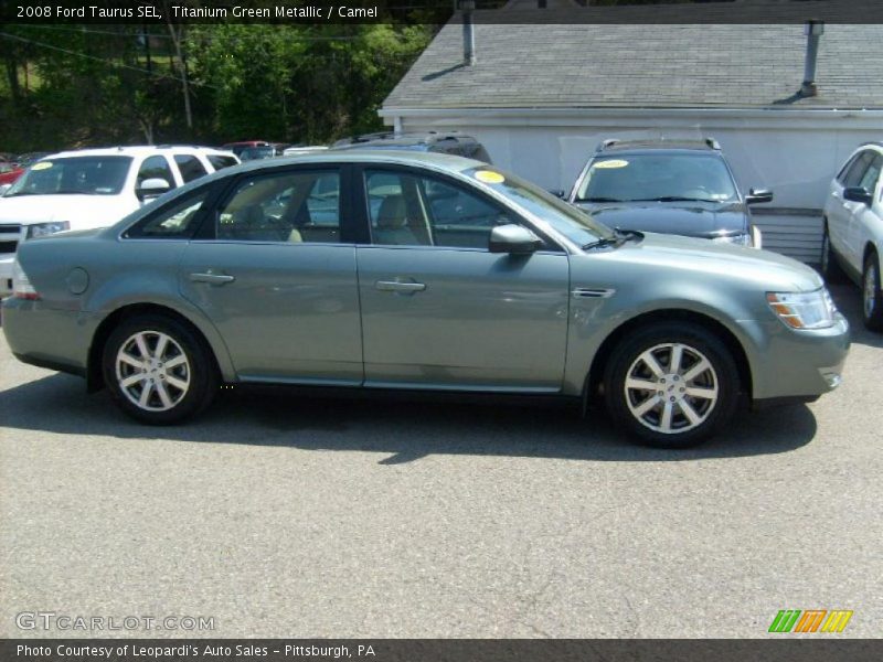 Titanium Green Metallic / Camel 2008 Ford Taurus SEL