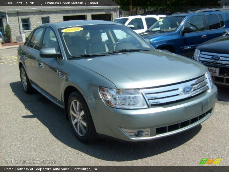 Titanium Green Metallic / Camel 2008 Ford Taurus SEL