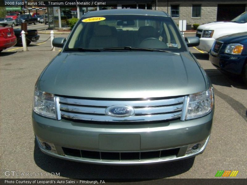 Titanium Green Metallic / Camel 2008 Ford Taurus SEL