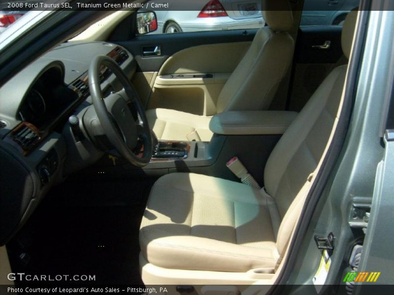Titanium Green Metallic / Camel 2008 Ford Taurus SEL