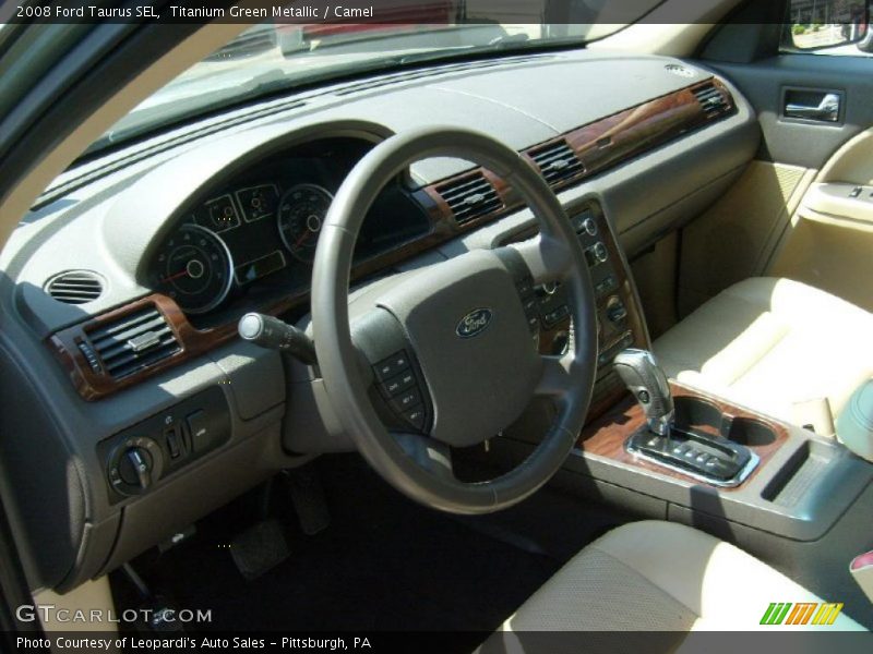Titanium Green Metallic / Camel 2008 Ford Taurus SEL