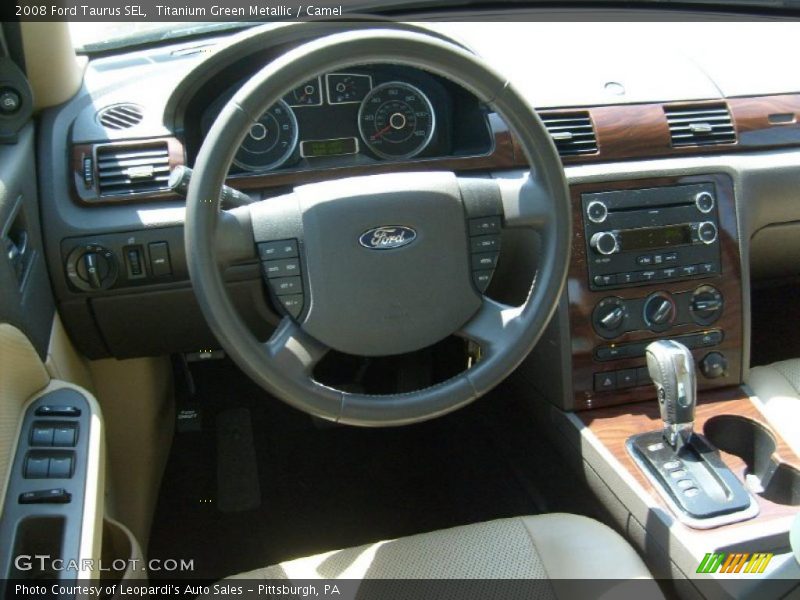 Titanium Green Metallic / Camel 2008 Ford Taurus SEL