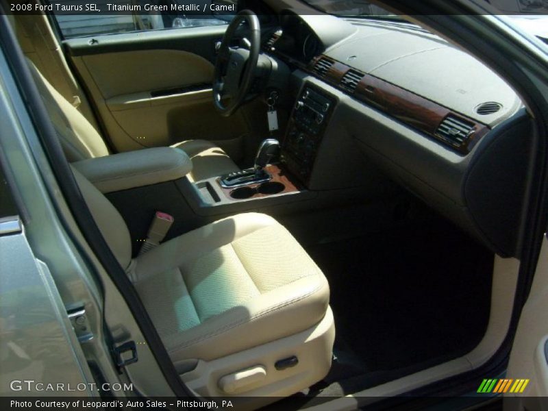 Titanium Green Metallic / Camel 2008 Ford Taurus SEL