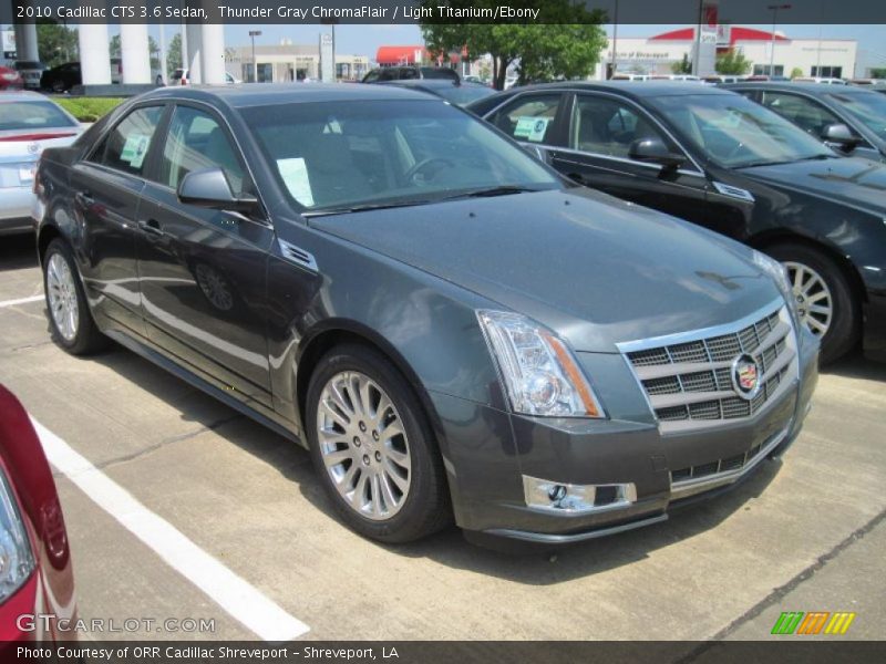 Thunder Gray ChromaFlair / Light Titanium/Ebony 2010 Cadillac CTS 3.6 Sedan