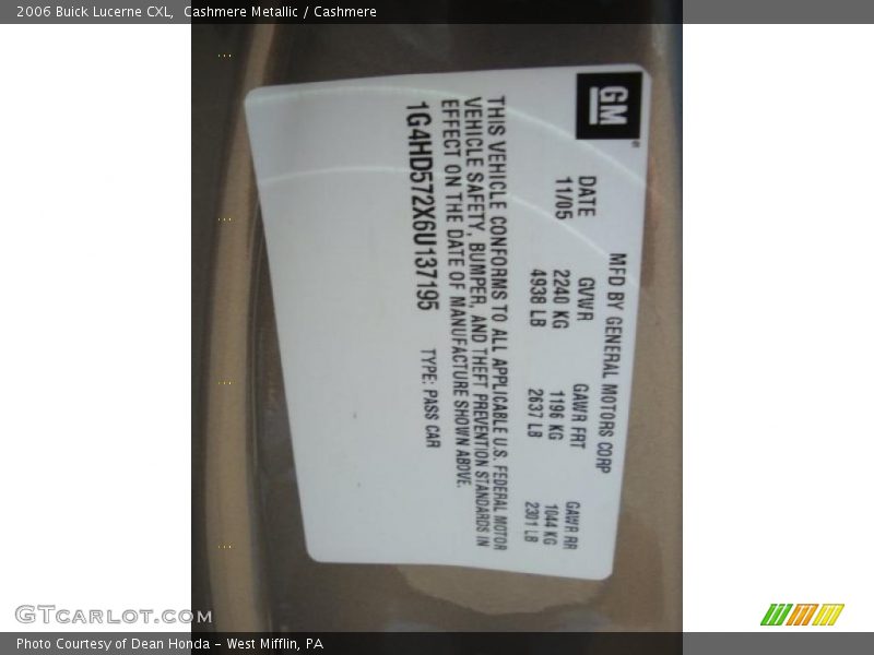 Cashmere Metallic / Cashmere 2006 Buick Lucerne CXL