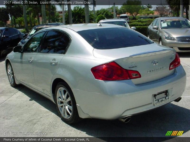 Liquid Platinum Metallic / Stone Gray 2007 Infiniti G 35 Sedan