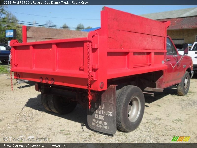 Red / Grey 1988 Ford F350 XL Regular Cab Dump Truck