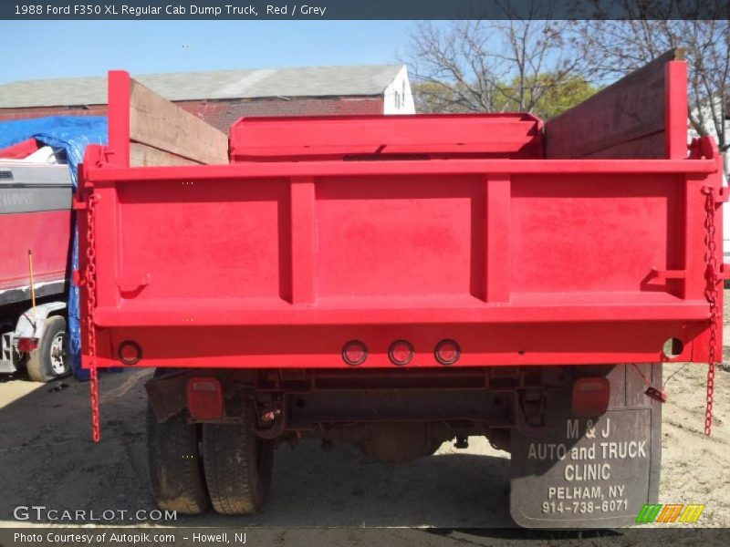 Red / Grey 1988 Ford F350 XL Regular Cab Dump Truck