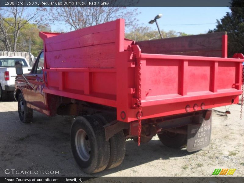 Red / Grey 1988 Ford F350 XL Regular Cab Dump Truck