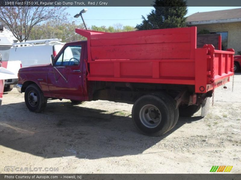 Red / Grey 1988 Ford F350 XL Regular Cab Dump Truck