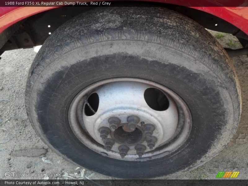 Red / Grey 1988 Ford F350 XL Regular Cab Dump Truck