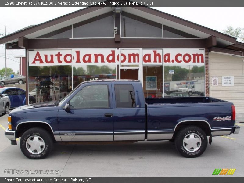 Indigo Blue Metallic / Blue 1998 Chevrolet C/K K1500 Silverado Extended Cab 4x4