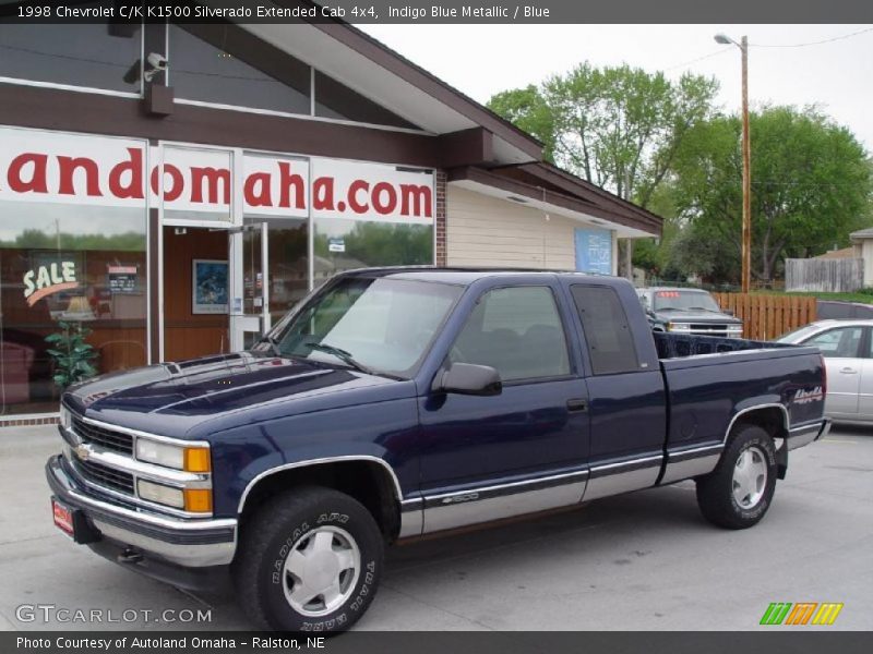Indigo Blue Metallic / Blue 1998 Chevrolet C/K K1500 Silverado Extended Cab 4x4