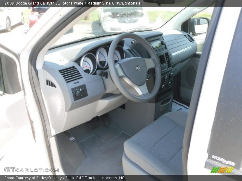 Stone White / Medium Slate Gray/Light Shale 2009 Dodge Grand Caravan SE
