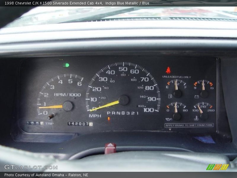 Indigo Blue Metallic / Blue 1998 Chevrolet C/K K1500 Silverado Extended Cab 4x4