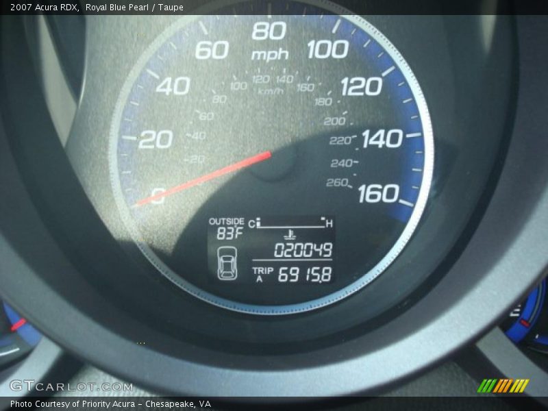 Royal Blue Pearl / Taupe 2007 Acura RDX