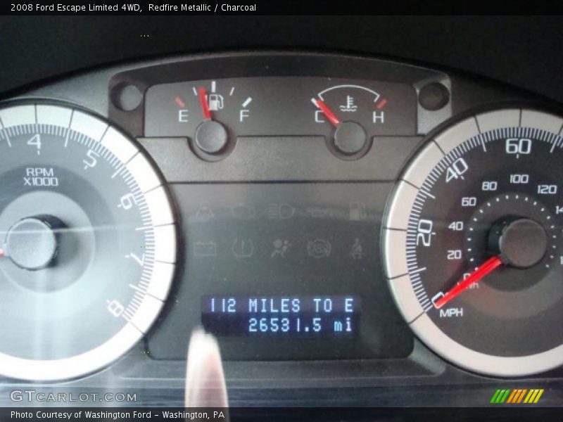 Redfire Metallic / Charcoal 2008 Ford Escape Limited 4WD
