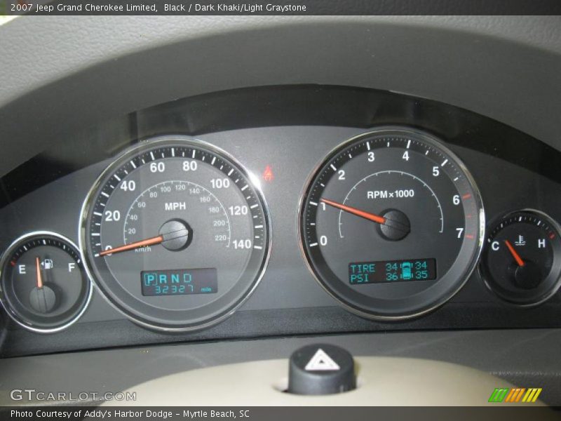Black / Dark Khaki/Light Graystone 2007 Jeep Grand Cherokee Limited