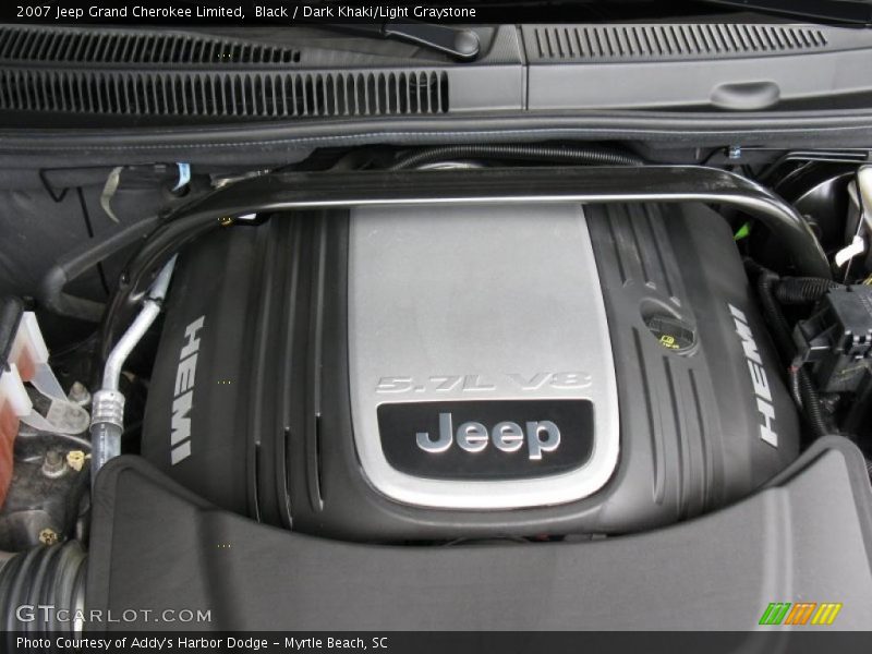 Black / Dark Khaki/Light Graystone 2007 Jeep Grand Cherokee Limited