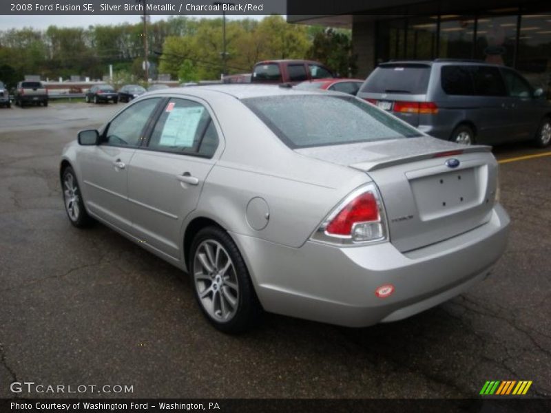 Silver Birch Metallic / Charcoal Black/Red 2008 Ford Fusion SE