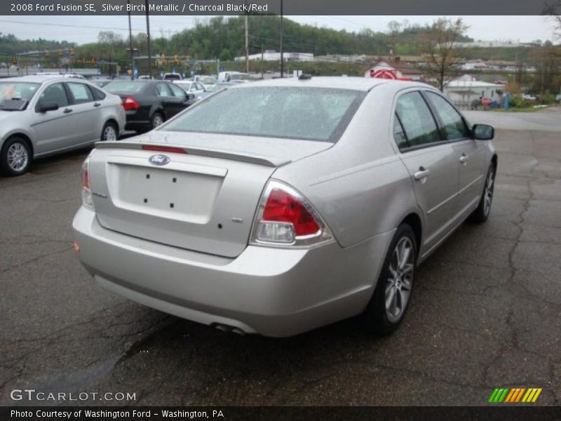 Silver Birch Metallic / Charcoal Black/Red 2008 Ford Fusion SE