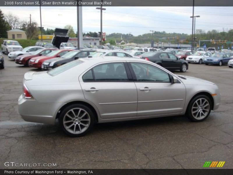 Silver Birch Metallic / Charcoal Black/Red 2008 Ford Fusion SE