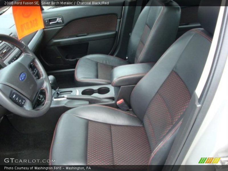Silver Birch Metallic / Charcoal Black/Red 2008 Ford Fusion SE