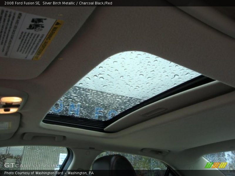 Silver Birch Metallic / Charcoal Black/Red 2008 Ford Fusion SE