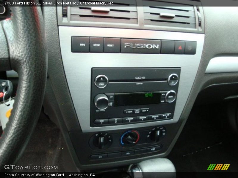 Silver Birch Metallic / Charcoal Black/Red 2008 Ford Fusion SE
