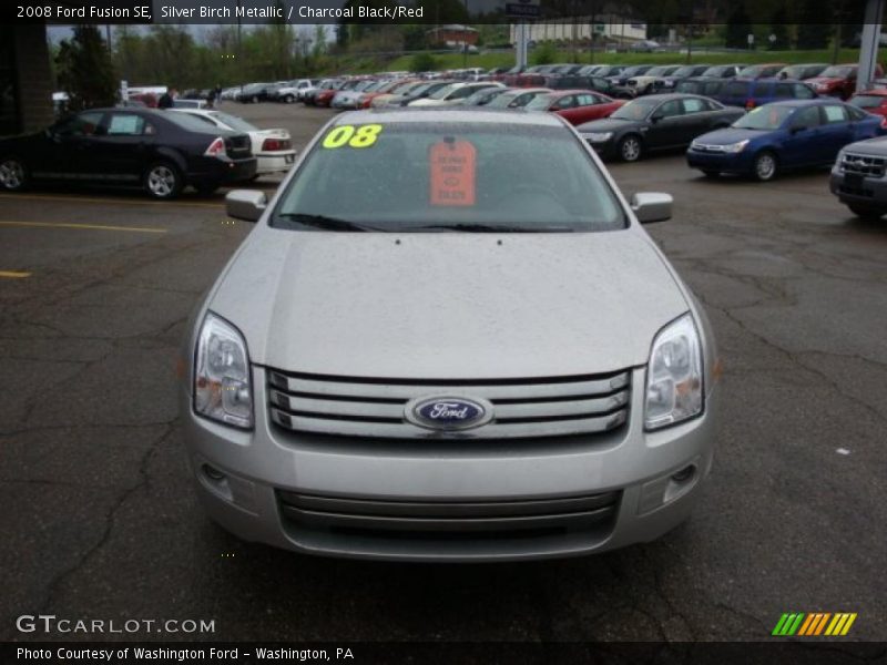 Silver Birch Metallic / Charcoal Black/Red 2008 Ford Fusion SE