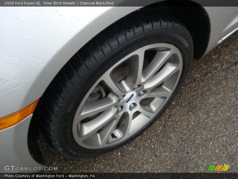 Silver Birch Metallic / Charcoal Black/Red 2008 Ford Fusion SE