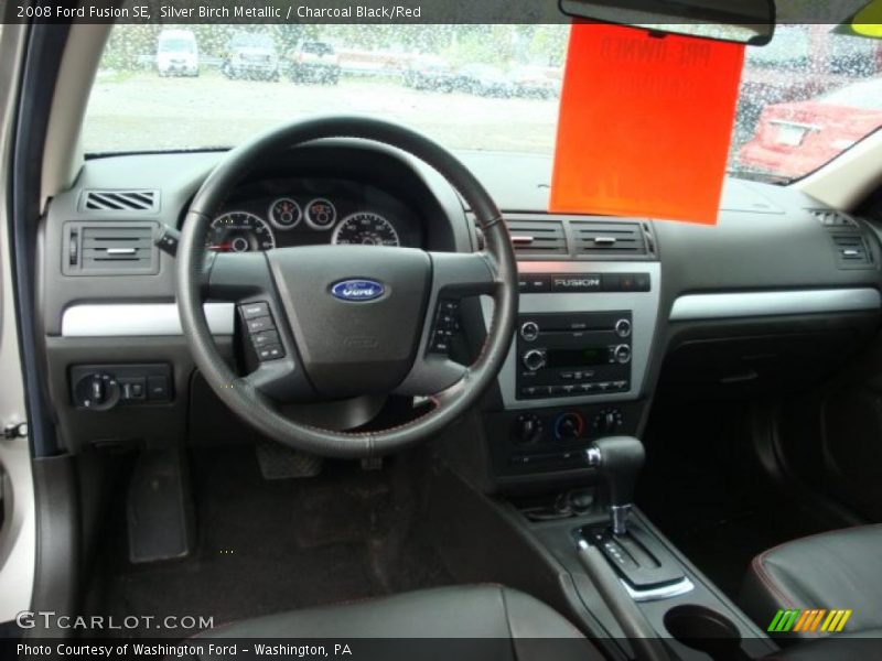 Silver Birch Metallic / Charcoal Black/Red 2008 Ford Fusion SE