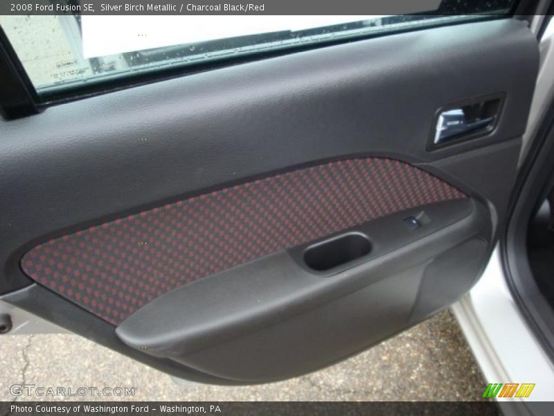 Silver Birch Metallic / Charcoal Black/Red 2008 Ford Fusion SE