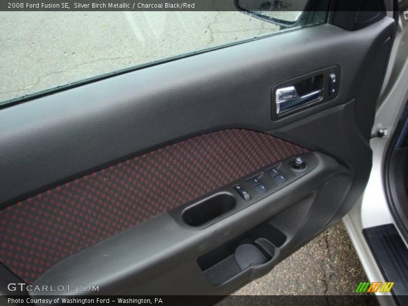 Silver Birch Metallic / Charcoal Black/Red 2008 Ford Fusion SE