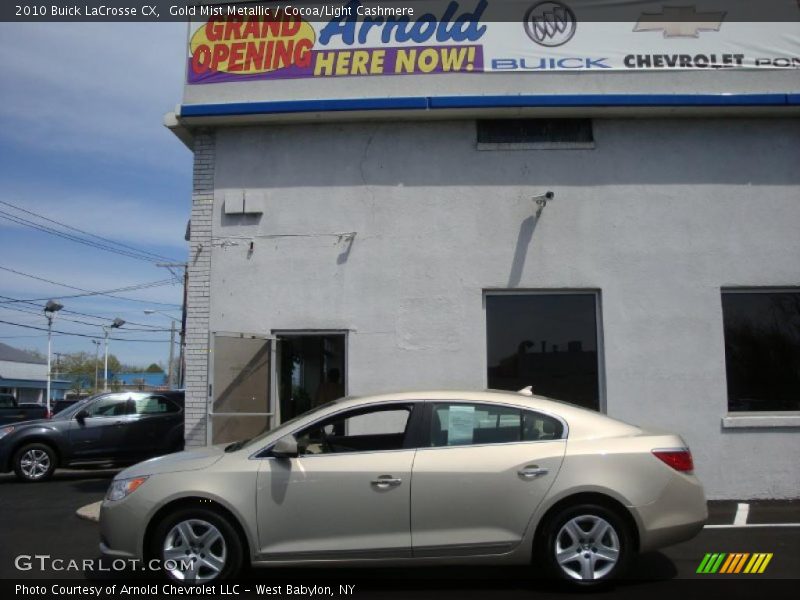 Gold Mist Metallic / Cocoa/Light Cashmere 2010 Buick LaCrosse CX