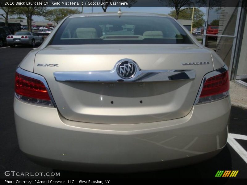 Gold Mist Metallic / Cocoa/Light Cashmere 2010 Buick LaCrosse CX