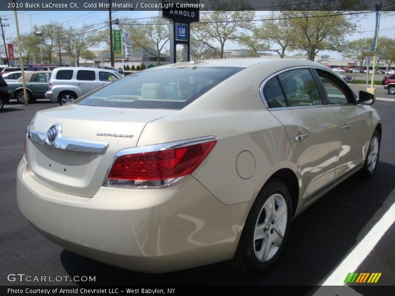 Gold Mist Metallic / Cocoa/Light Cashmere 2010 Buick LaCrosse CX