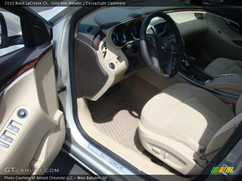 Gold Mist Metallic / Cocoa/Light Cashmere 2010 Buick LaCrosse CX