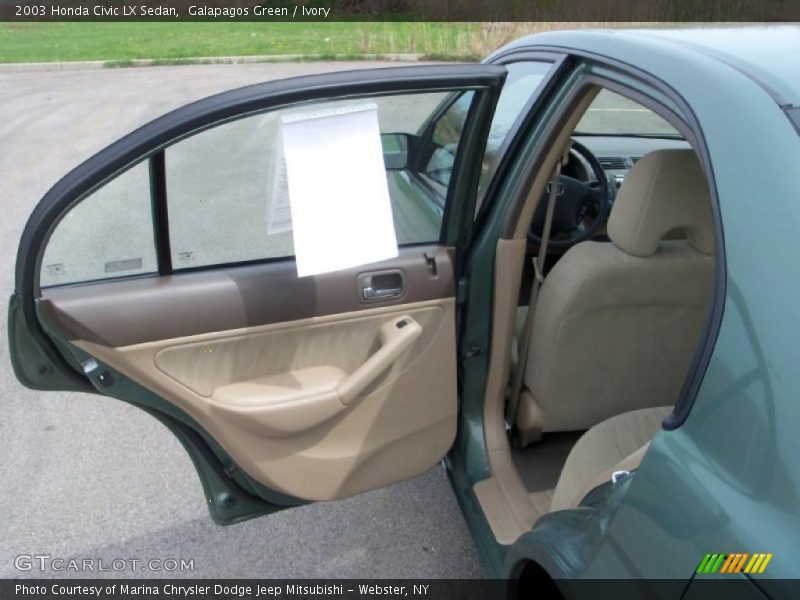 Galapagos Green / Ivory 2003 Honda Civic LX Sedan