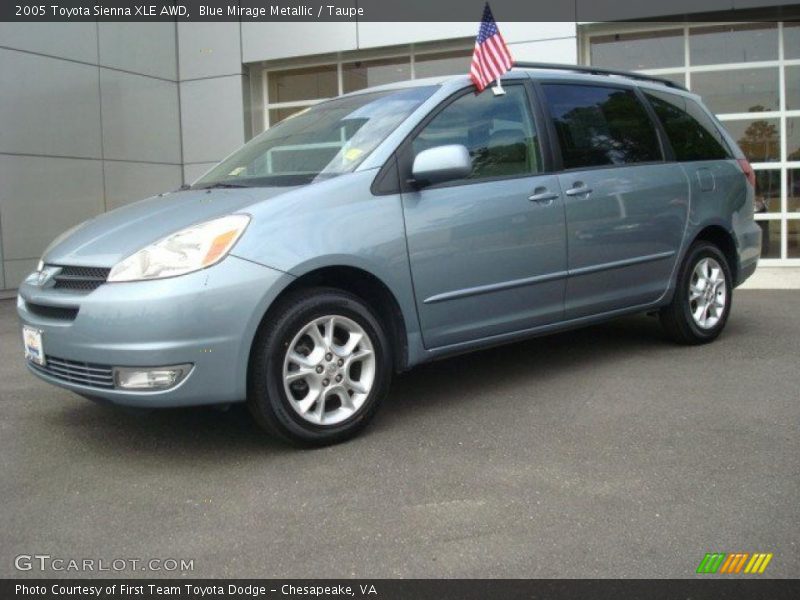 Blue Mirage Metallic / Taupe 2005 Toyota Sienna XLE AWD