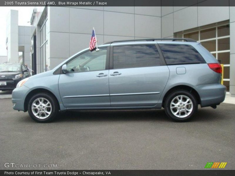 Blue Mirage Metallic / Taupe 2005 Toyota Sienna XLE AWD